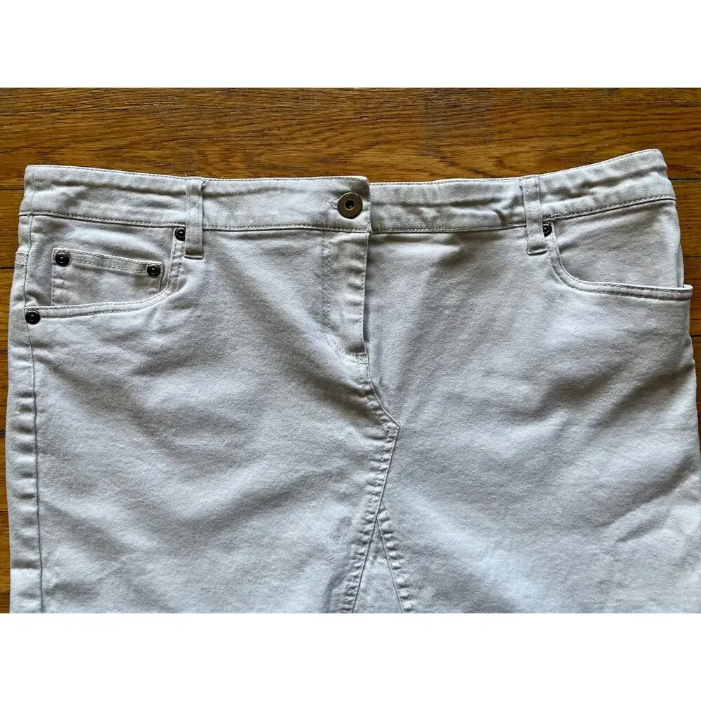 WILLI SMITH Beige Denim Stretch Mini Skirt sz 14